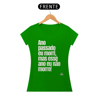 Nome do produto Camiseta feminina de bloquinho com frase do cantor Belchior 