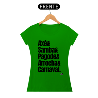 Nome do produto Camiseta baby long com estampa dos ritmos carnavalescos 