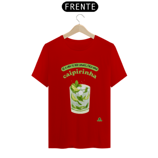 Nome do produto Camiseta de barman com estampa do tradicional drink brasileiro: caipirinha, e frase 