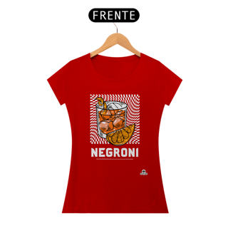 Nome do produto Camiseta de barman com estampa do famoso drink Negroni.