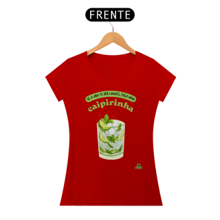 Nome do produto Camiseta feminina de barman com estampa do tradicional drink brasileiro: caipirinha, e frase 