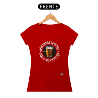 Nome do produto Camiseta de cerveja “Nóis Gosta É de Boteco” com imagem de um Copo americano de Cerveja.