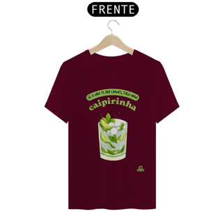Nome do produto Camiseta de barman com estampa do tradicional drink brasileiro: caipirinha, e frase 