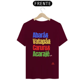 Nome do produto Camiseta Delícias da Bahia, com a frase 
