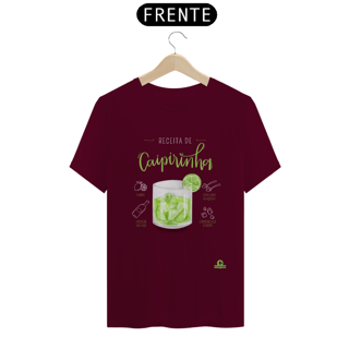 Nome do produto Camiseta receita de caipirinha, para os amantes deste drink genuinamente brasileiro.