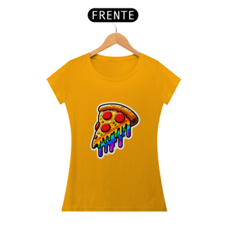 Nome do produto Camiseta Sticker Feminina - Pizza Rainbow