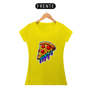 Nome do produto Camiseta Sticker Feminina - Pizza Rainbow