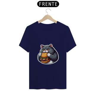 Nome do produto Camiseta Stickers - Gato Hamburger