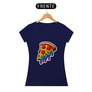 Nome do produto Camiseta Sticker Feminina - Pizza Rainbow