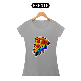 Nome do produto Camiseta Sticker Feminina - Pizza Rainbow