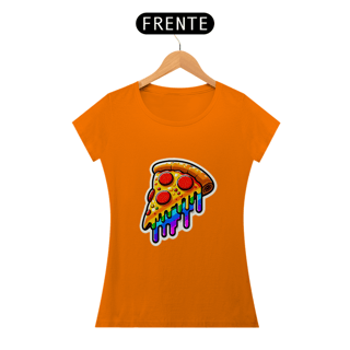 Nome do produto Camiseta Sticker Feminina - Pizza Rainbow