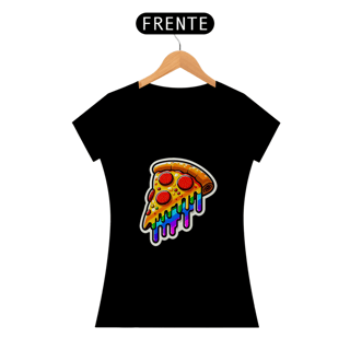 Nome do produto Camiseta Sticker Feminina - Pizza Rainbow