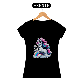 Nome do produto Camiseta Sticker Feminina -  Unicornio