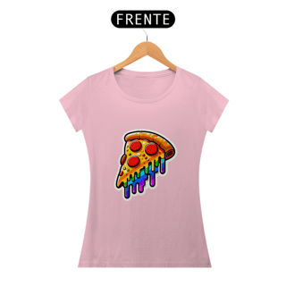 Nome do produto Camiseta Sticker Feminina - Pizza Rainbow