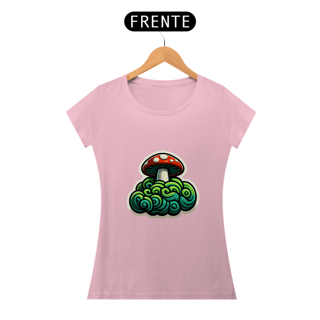 Nome do produto Camiseta Sticker Feminina - Cogumelo