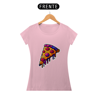 Nome do produto Camiseta Sticker Feminina - Pizza galaxy