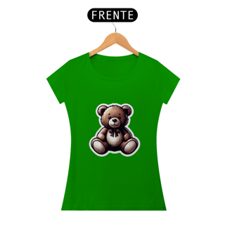 Nome do produto Camiseta Sticker Feminina - Teddy Urso