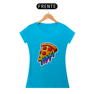 Nome do produto Camiseta Sticker Feminina - Pizza Rainbow