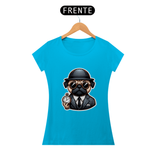 Nome do produto Camiseta Sticker Feminina - Pug 