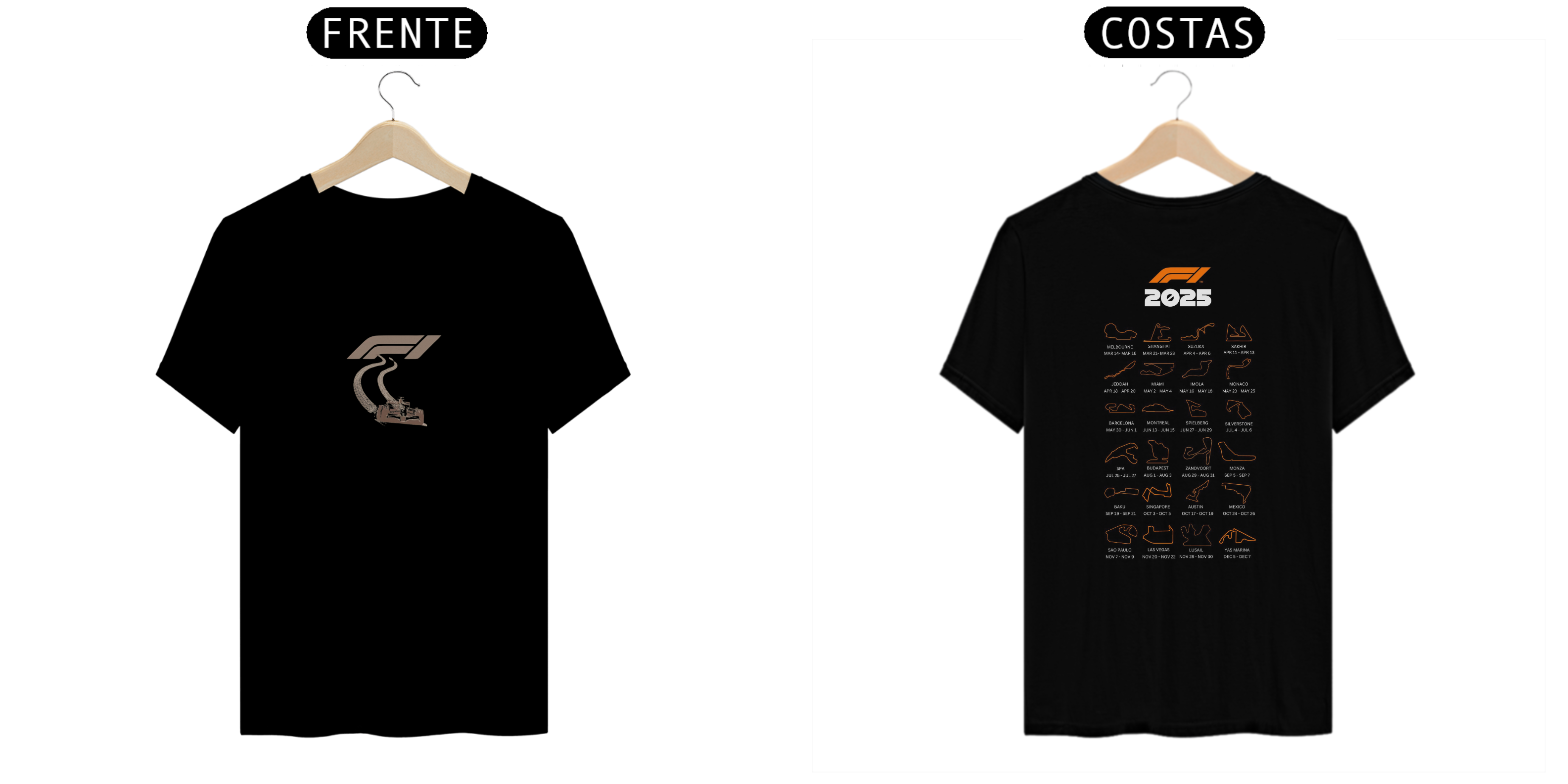 Camiseta F1 - Calendário (Colecionável)