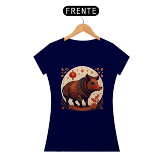 Nome do produto Chinese New Year - T-Shirt Baby Look Red Boar
