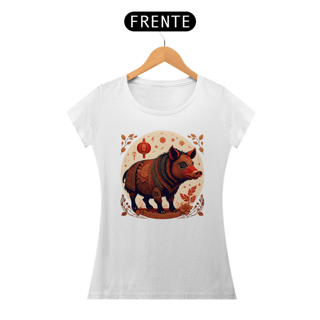 Nome do produto Chinese New Year - T-Shirt Baby Look Red Boar