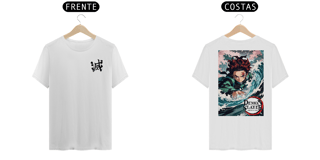 Nome do produto Demon Slayer - T-Shirt Branca Frente/Costas Tanjirō 