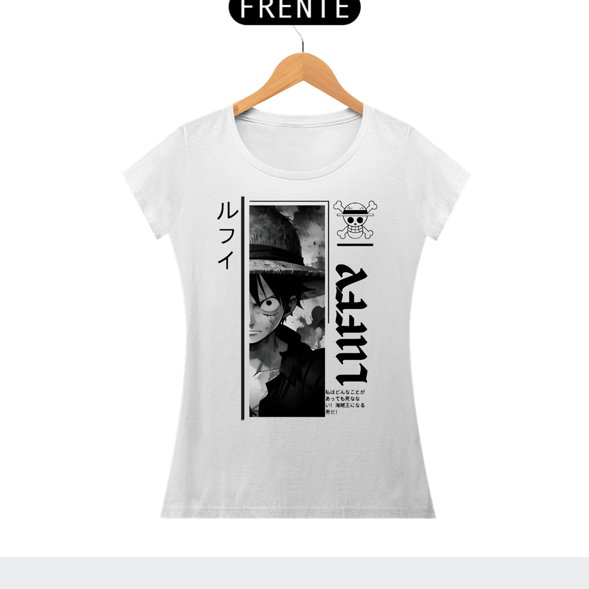 Nome do produto: One Piece - Baby Look Branca Luffy I