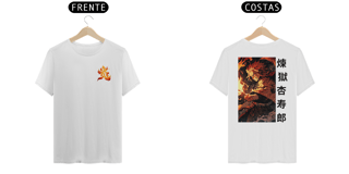 Nome do produto Demon Slayer - T-Shirt Branca Frente/Costas Rengoku