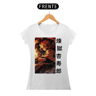 Nome do produto Demon Slayer - Baby Look Branca Rengoku