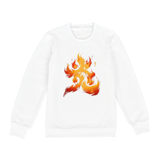 Nome do produto Demon Slayer - Moletom Preto e Branco Rengoku Flame