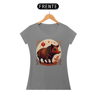 Nome do produto Chinese New Year - T-Shirt Baby Look Red Boar