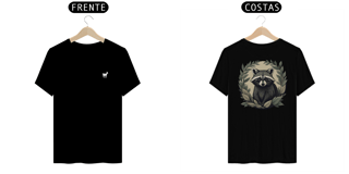 Wild Whispers - T-Shirt Preta Raccoon