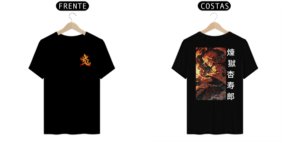 Demon Slayer - T-Shirt Preta Frente/Costas Rengoku