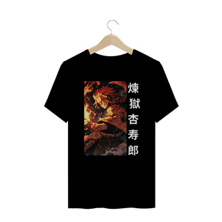 Nome do produto Demon Slayer - T-Shirt Plus Size Preta Rengoku