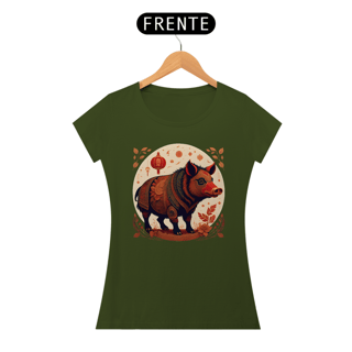 Nome do produto Chinese New Year - T-Shirt Baby Look Red Boar