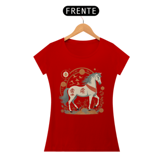 Nome do produto Chinese New Year (Eclipse) - T-Shirt Baby Look White Horse