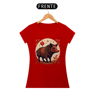 Nome do produto Chinese New Year - T-Shirt Baby Look Red Boar