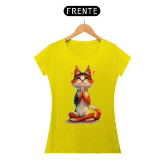 Nome do produto Camiseta Baby Look Gato Yoga