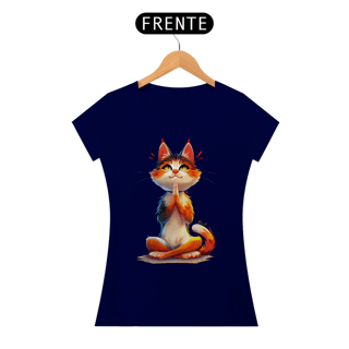 Nome do produto Camiseta Baby Look Gato Yoga