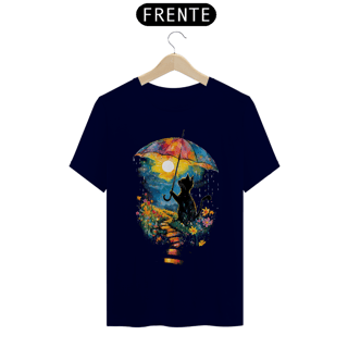 Nome do produto Camiseta Gato na Chuva Blue Umbrella 