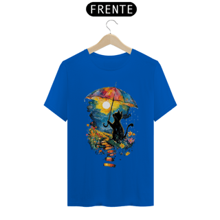 Nome do produto Camiseta Gato na Chuva Blue Umbrella 