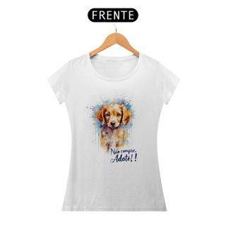 Nome do produto Camiseta Baby Look Não Compre Adote - cão