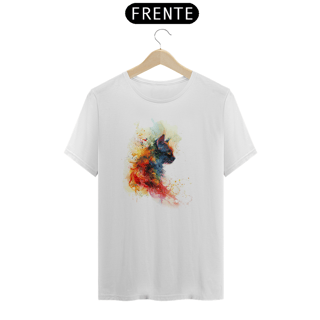 Camiseta Espiral de Cores Felinas - T-Shirt Unisex