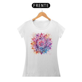 Nome do produto Camiseta Baby Look Mandala Splash
