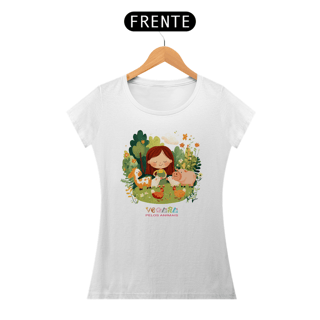 Nome do produto Camiseta Baby Look Vegana pelos Animais