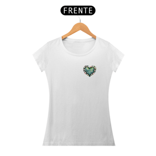 Nome do produto Camiseta Coração Vegano Baby Look