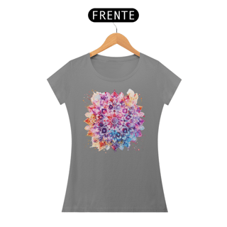 Nome do produto Camiseta Baby Look Mandala Splash