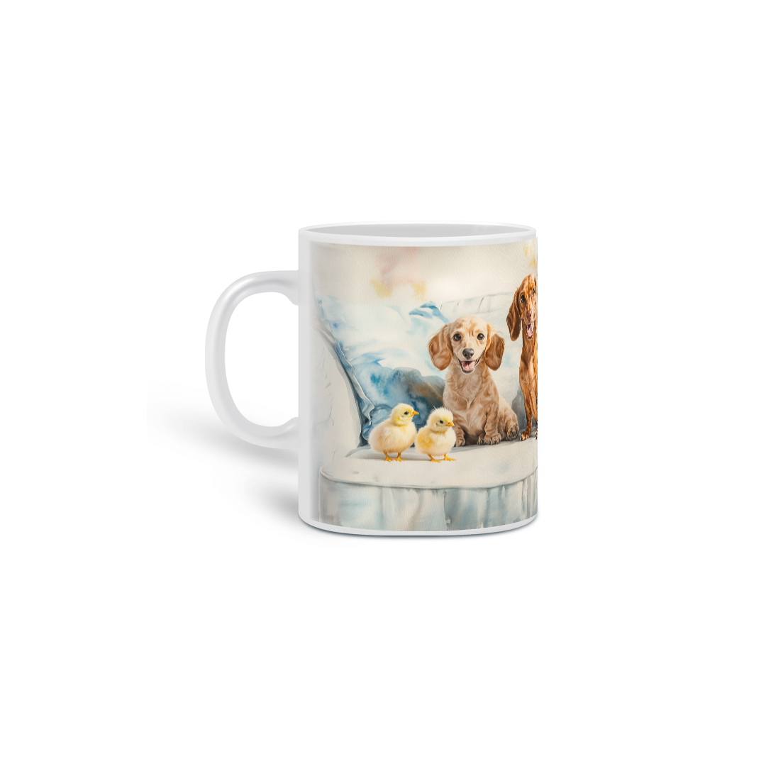 Caneca Cães e Pintinhos