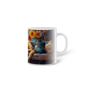 Nome do produto Caneca Gato na Janela - Aquarela Digital